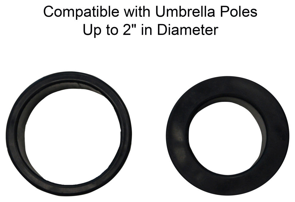 22" Poly Resin Umbrella Stand With Wheels, 50 lb, Starring Gray