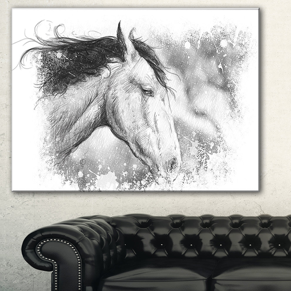 "Horse Tattoo Art" Animal Digital Art Canvas Print