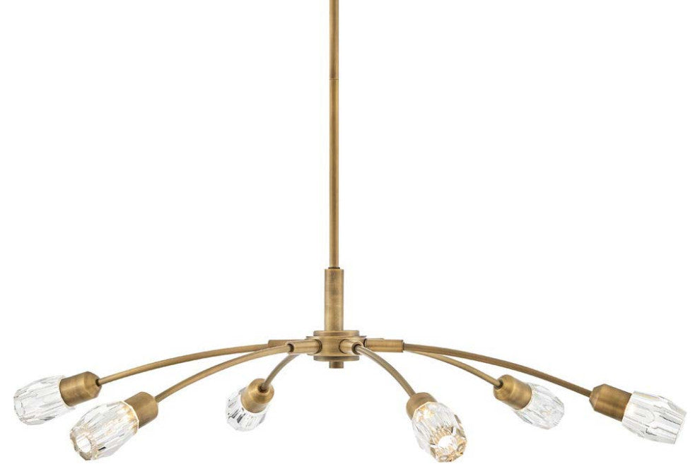 Fredrick Ramond FR33326 Atera 6 Light 45"W LED Crystal Sputnik - Heritage Brass