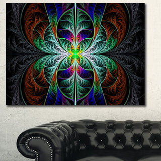 Fabulous Blue Fractal Texture, Oversized Abstract Canvas Art Print, 60x40