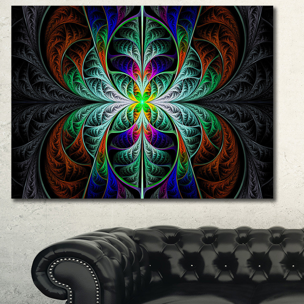 Fabulous Blue Fractal Texture, Oversized Abstract Canvas Art Print, 60x40