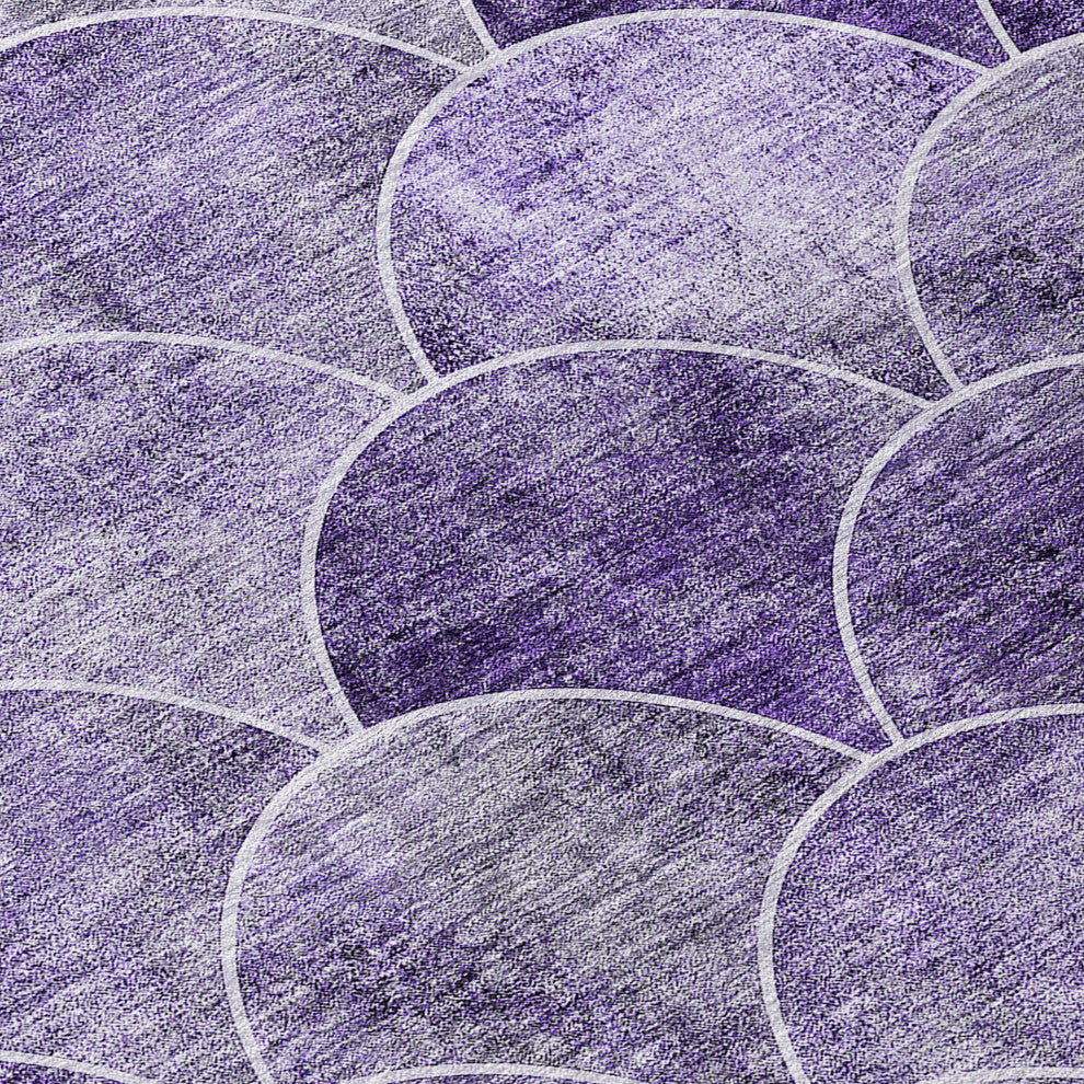 Machine Washable Indoor/Outdoor Chantille ACN594 Purple 2''6" x 3''10" Rug