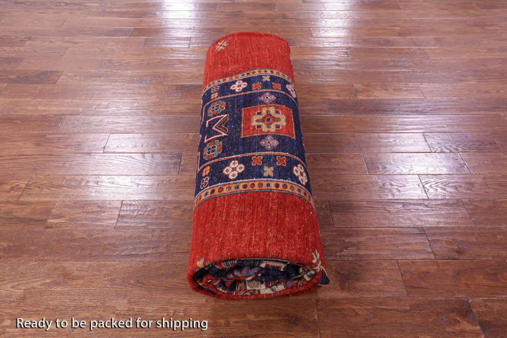 9' 11" X 13' 9" Hand Knotted Persian Fine Serapi Wool Rug - Q12644