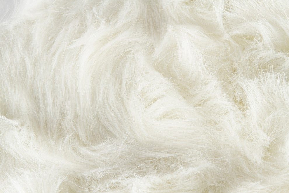 LaredoFaux Sheepskin Fur Chair Pads, 16"x16", Set of 2, Off-White