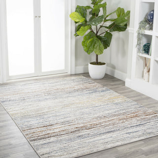 Loom Modern Strie' Gray/Blue/Orange 3 ft. x 5 ft. Area Rug