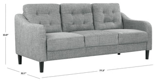 Safavieh Couture Nathaniel Tufted 3 Seater Sofa, Grey