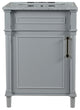 24" Single Vanity, Light Gray With White Carrara Marble Top