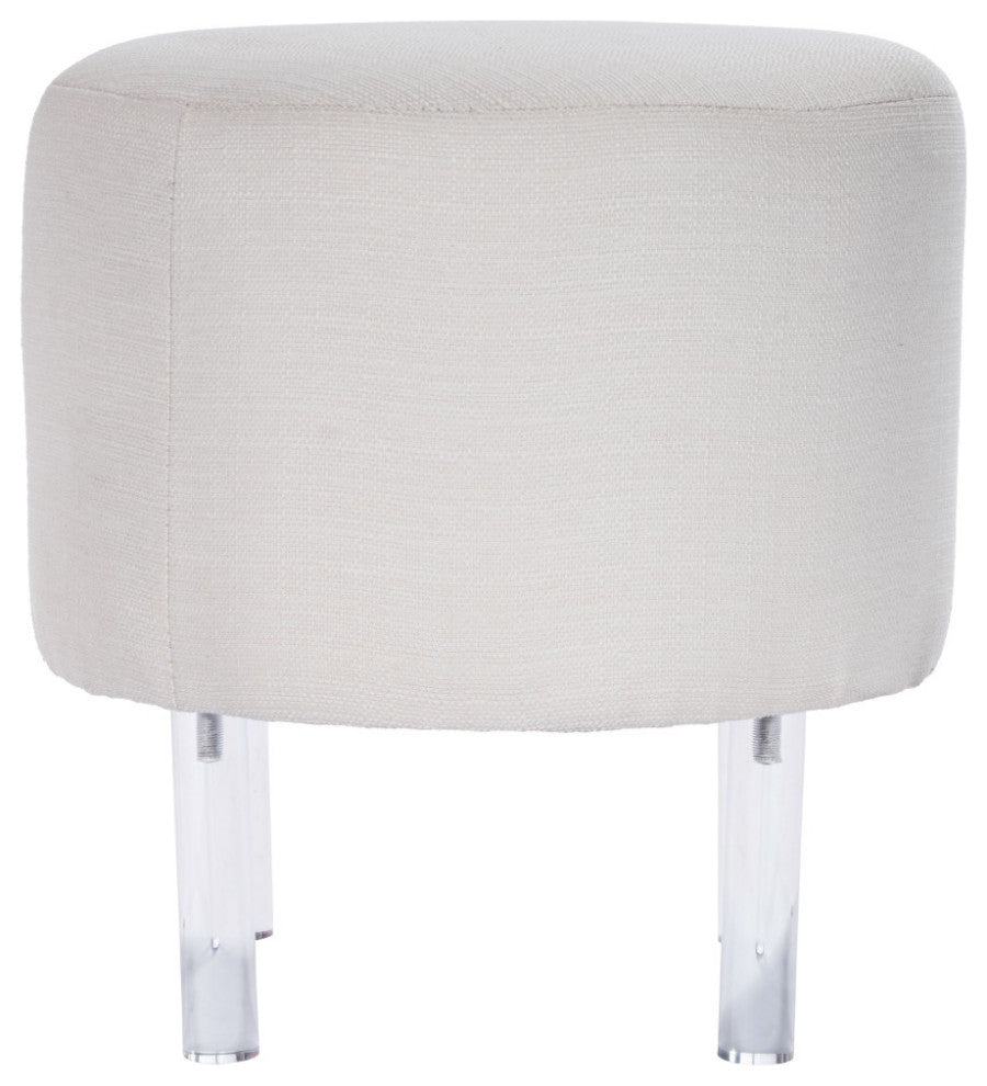 Contempo Chic White Round Ottoman
