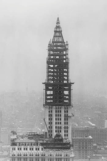 The Woolworth Building Under Construction - Paper Poster 20" x 30"