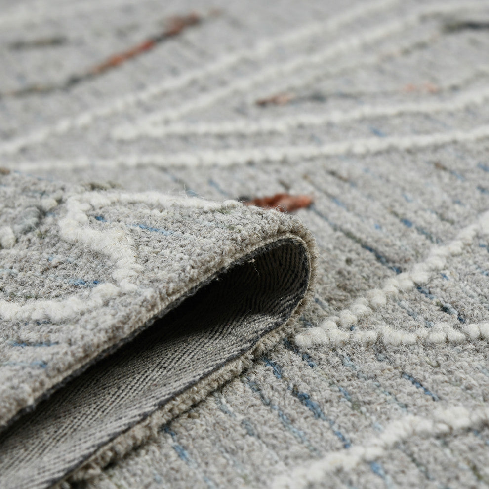 Berlin Tania Area Rug, Light Gray, 5' x 8', Geometric