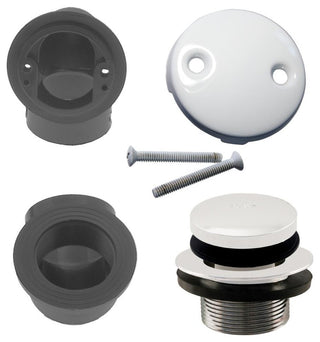 Tip Toe Sch. 40 ABS Plumber'S Pack With Two-Hole Elbow In Powder Coated White