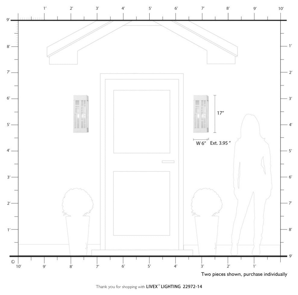 Malmo 2 Light Textured Black Outdoor ADA Sconce