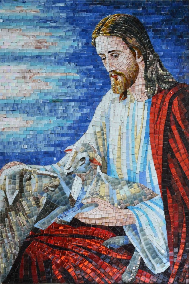 Modern Mosaic Icon, Jesus, 31"x46"