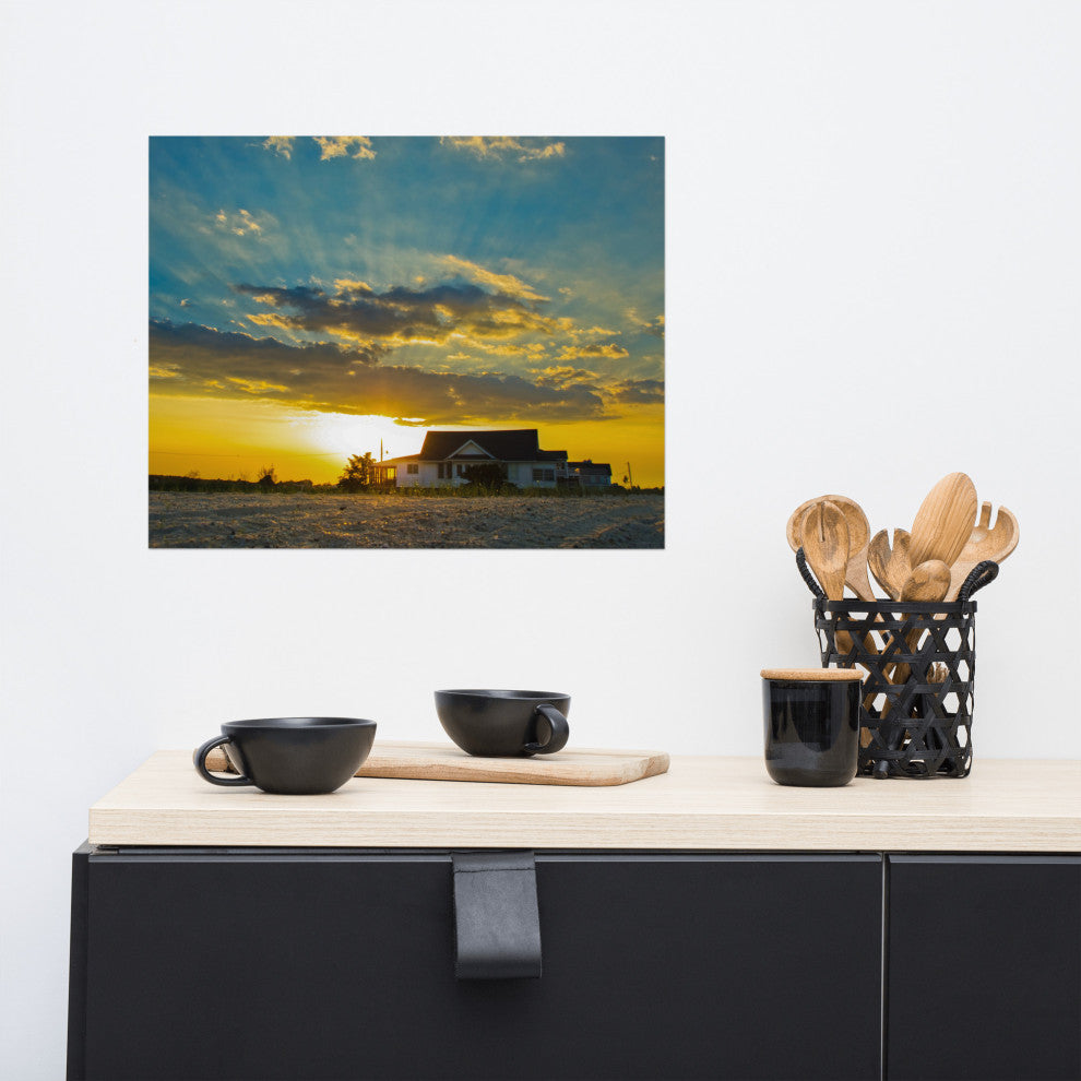 Sunset at Bowers Landscape Photo, Coastal Unframed Wall Art Print, 16" X 20"