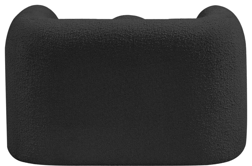 Emory Boucle Fabric Upholstered Upholstered Chair, Black