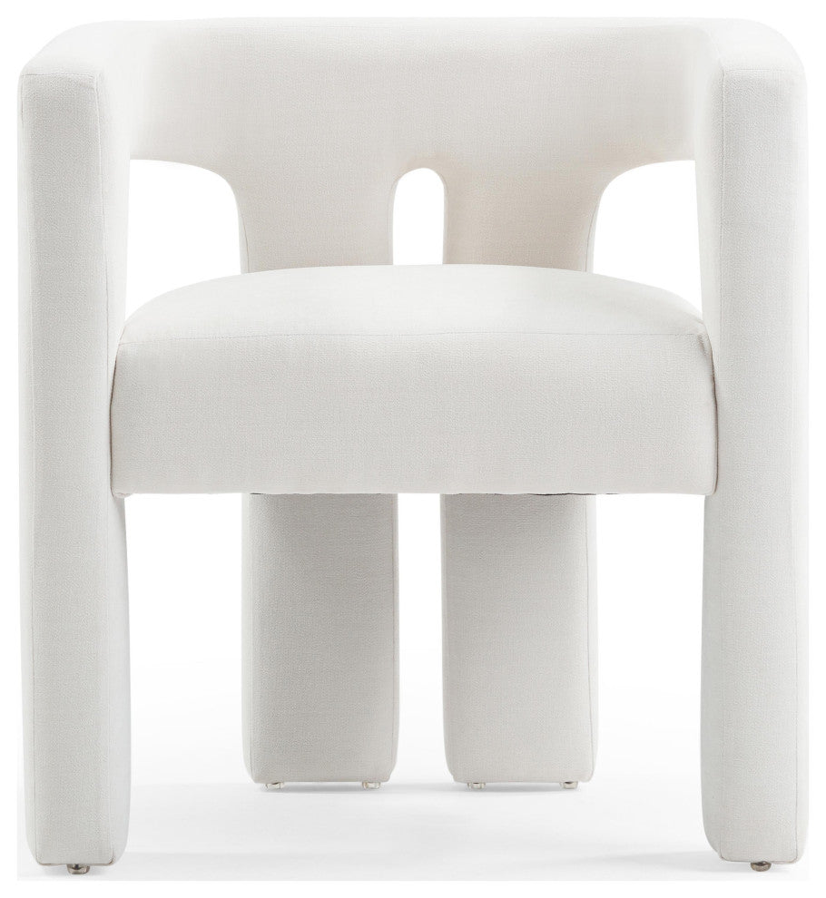 Sloane Bone White Upcycled Fabric Chair