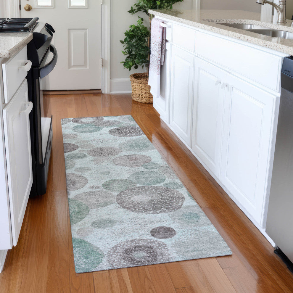 Machine Washable Indoor/Outdoor Chantille ACN1896 Mint 2'3" x 7'6" Runner Rug