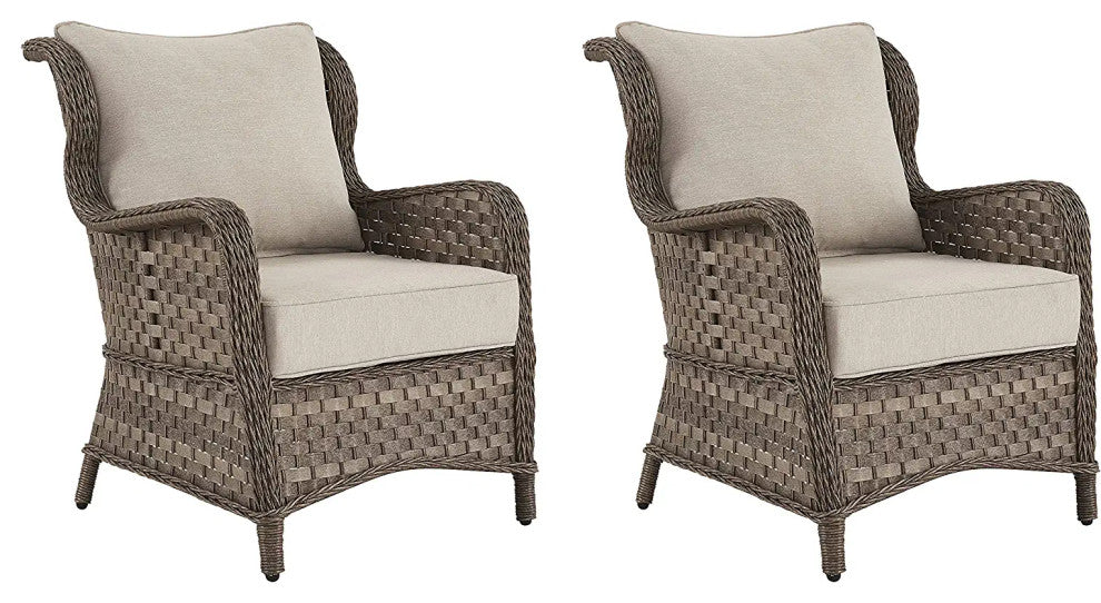 Patio Lounge Chairs With Cushioned Seats and All Weather Wicker Design