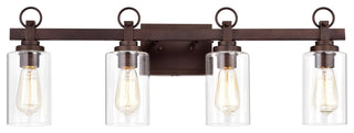 CHLOE Exton Transitional 4 Light Oil Rubbed Bronze Bath Vanity Fixture 29" W