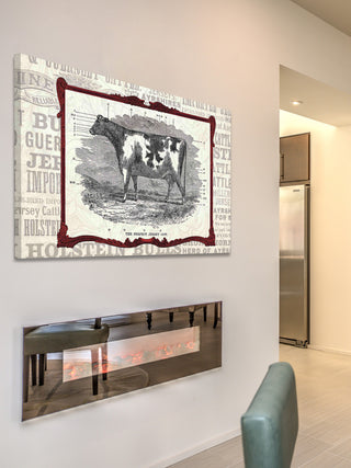 "Cow Framed" Painting Print on Canvas