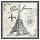 "Bonjour Paris III Dark" Digital Paper Print by Janelle Penner, 42"x42"