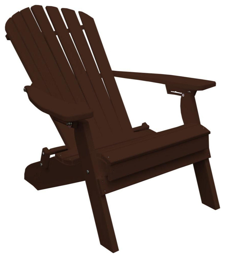 Poly Folding and Reclining Adirondack Chair, Tudor Brown