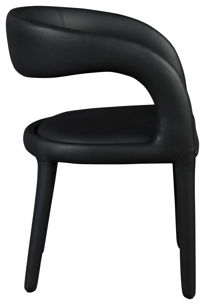 Meridian Furniture Sylvester Faux Leather Dining Chair, Black