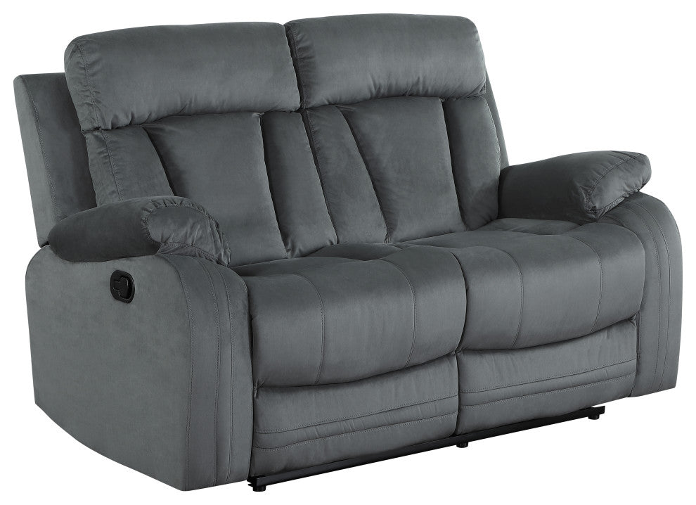 Axel Contemporary Microfiber Recliner Loveseat Gray