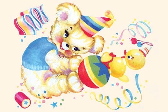 Teddy Bear Party- Gallery Wrapped Canvas Art 28" x 42"