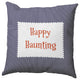 Happy Haunting Ticking Accent Pillow, Navy, 26"x26"
