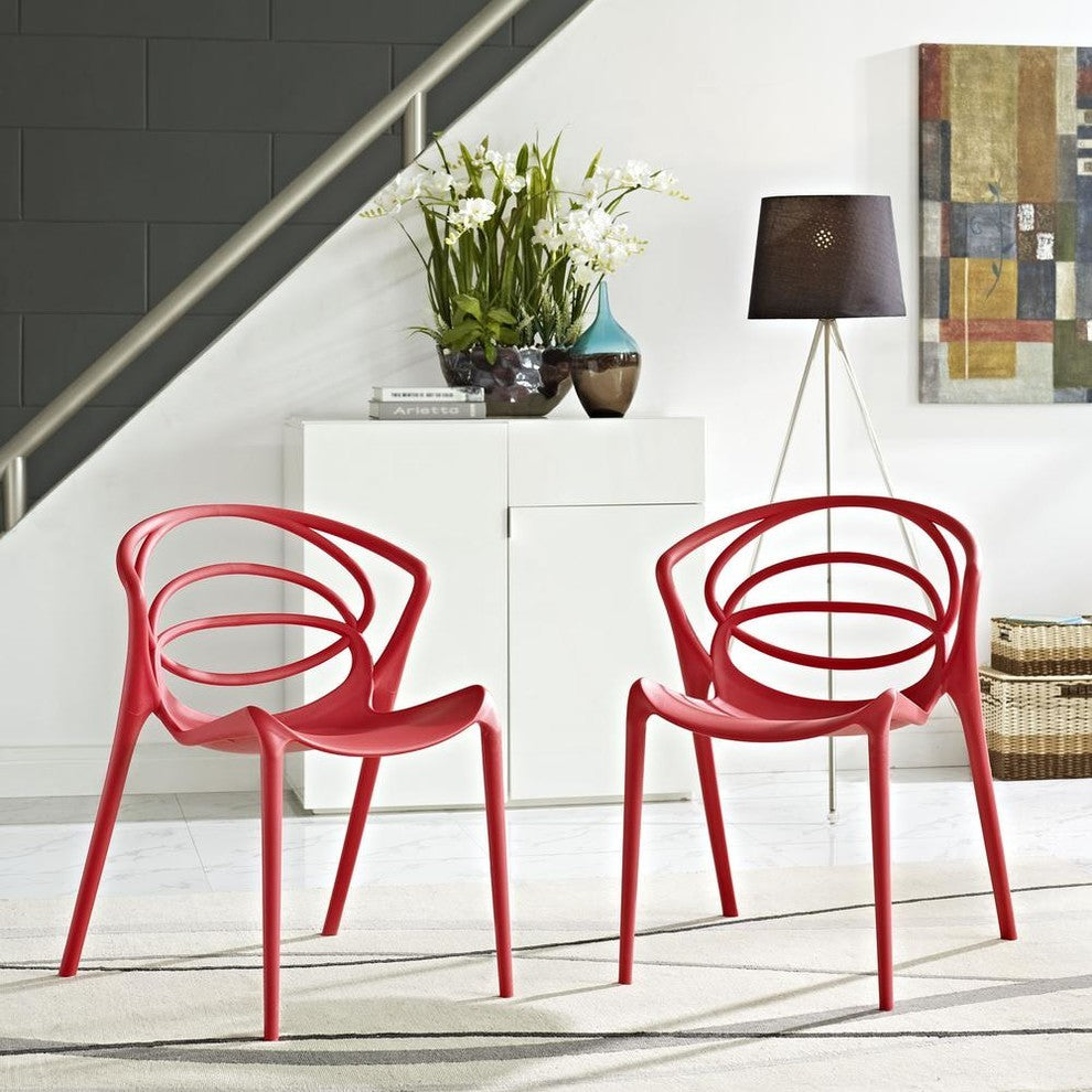 Modern Red Locus Dining Set Set of 2