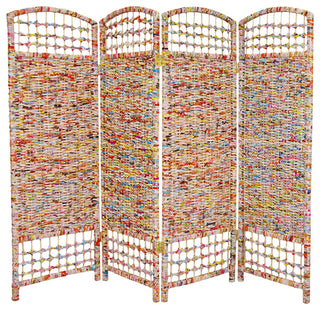 4' Tall Recycled Magazine Room Divider, 4 Panels