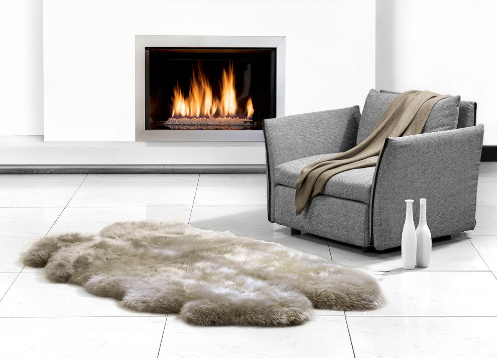 New Zealand Sheepskin Quarto Pelt, 4'x6', Taupe, 4'x6'