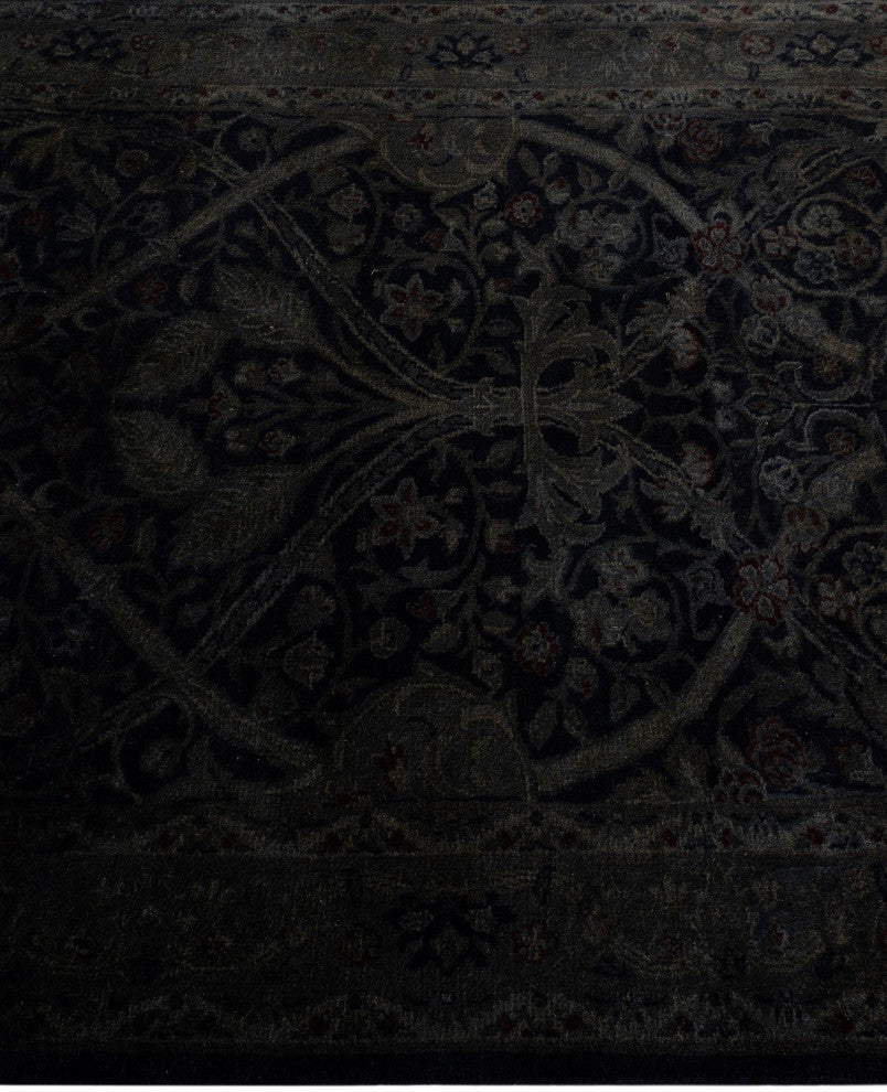Overdyed One-of-a-Kind Hand-Knotted Area Rug Black, 3' 2" x 5' 3"