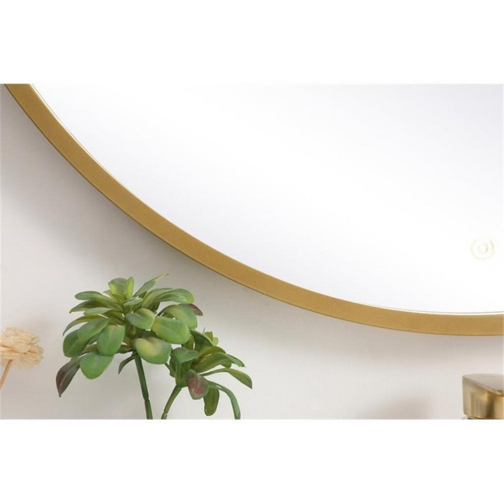 Elegant Decor Pier 36" LED Mirror with Adjustable Color Temperature in Brass