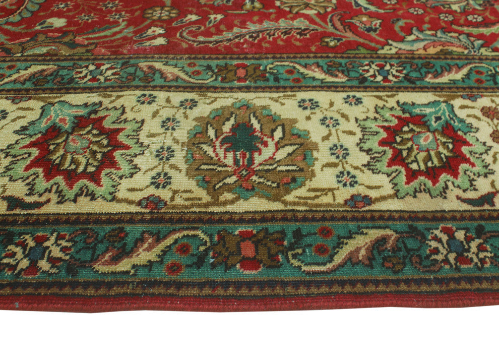 Fine Vintage Distressed Sayra Red/Beige Rug, 9'7x11'1