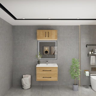 Victoria 30" Solid Wood Bath Vanity, Overhead Cabinet, Oak