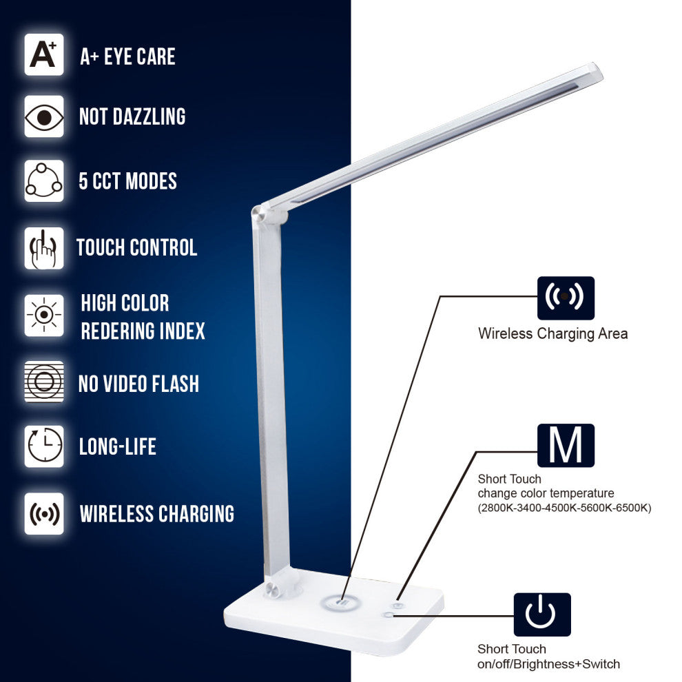 WBM Smart LED Table Lamp With Wireless Charger
