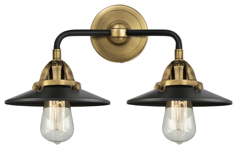 Innovations 288-2W-BAB-M6-BK 2-Light Bath Vanity Light, Black Antique Brass