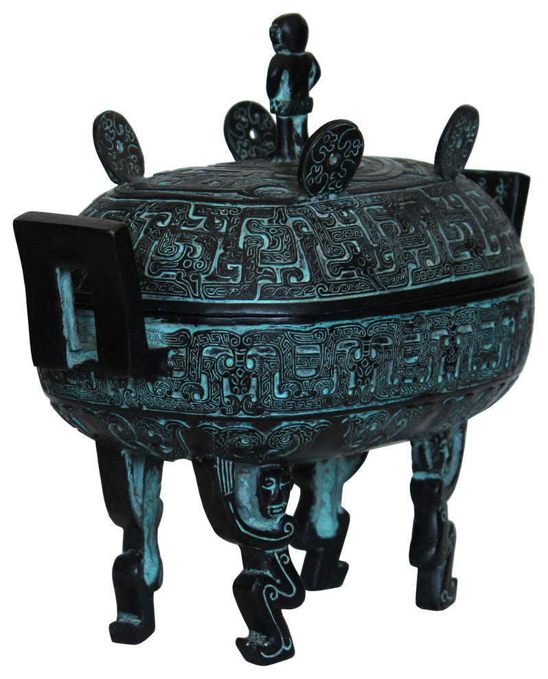 Chinese Oriental Green Bronze-ware Home Decor Display Hcs3761