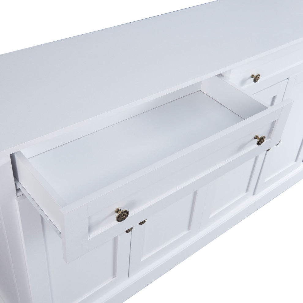TATEUS 58" Kitchen Sideboard Storage Buffet Cabinet, White