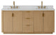 Vinnova Cadiz Bath Vanity, Composite Stone Top, Washed Ash Grey, 72", No Mirror