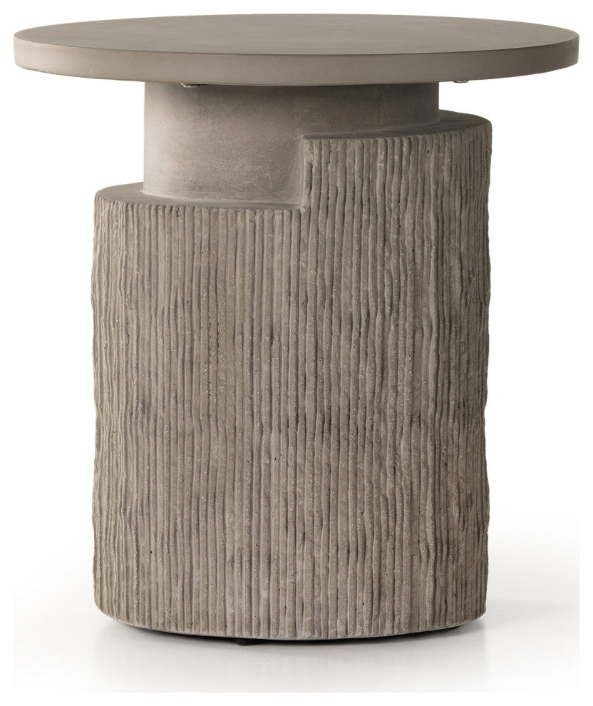 Huron Outdoor End Table-Textured Flint