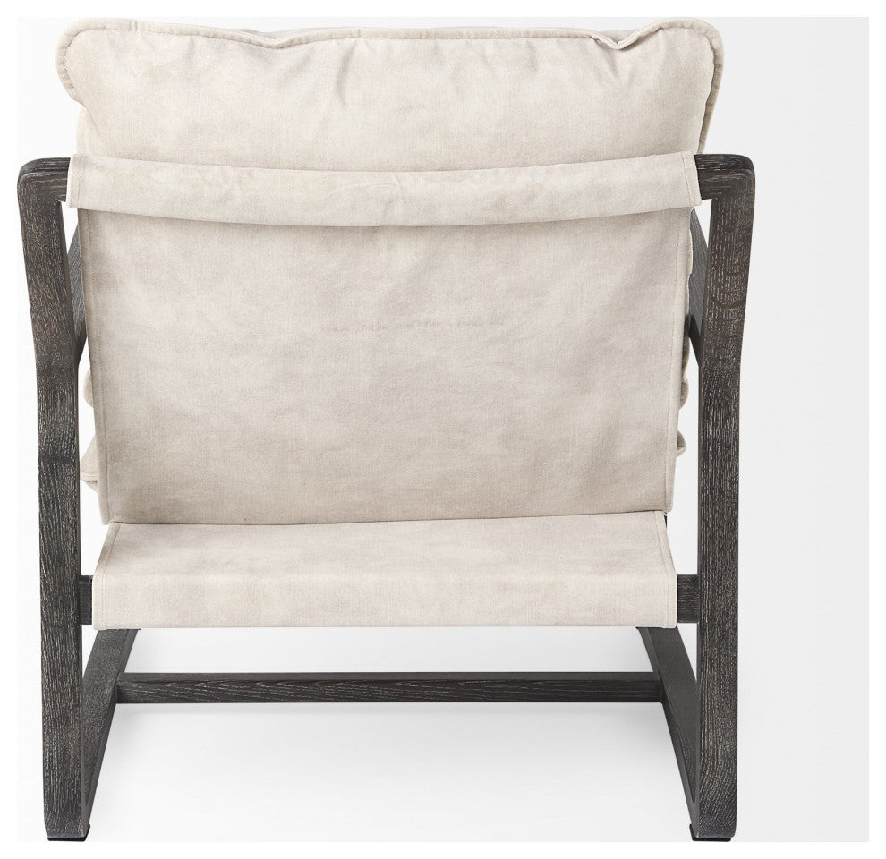 Modern Rustic Cozy Black and Cream Accent Chair