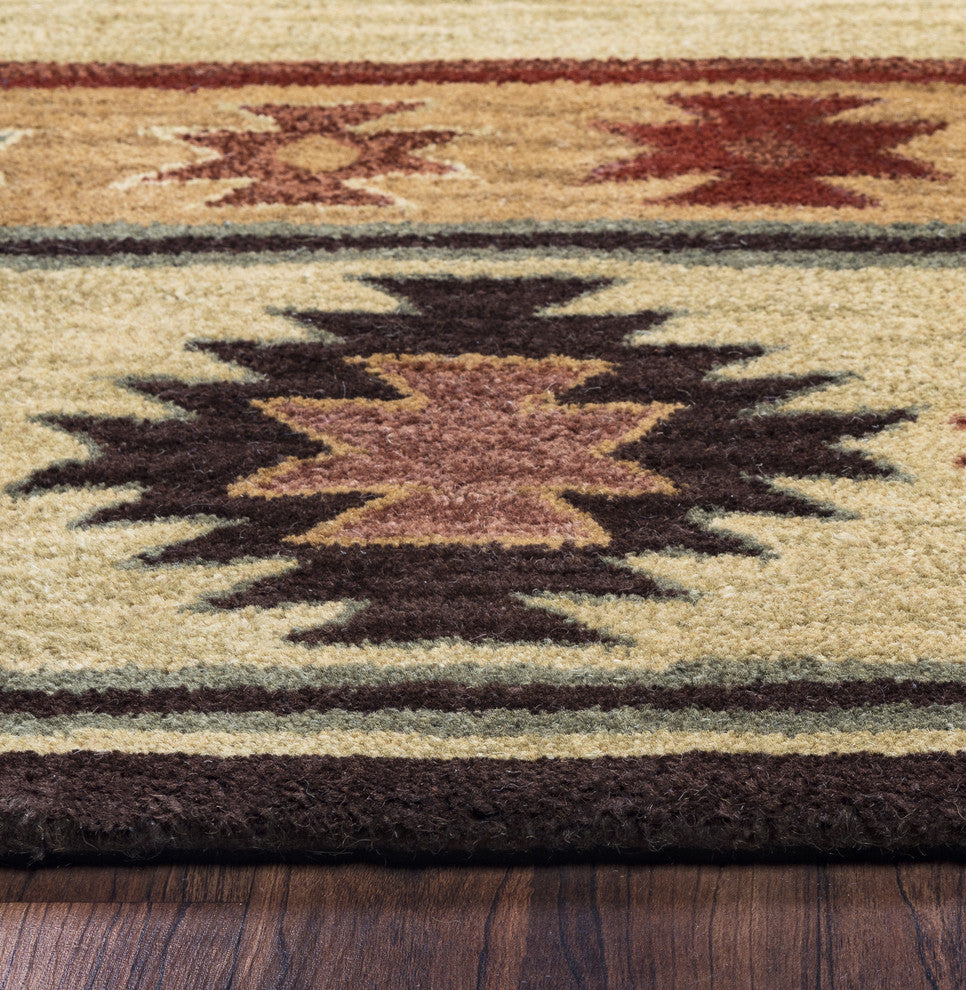 Rizzy Home Southwest SU2007 Khaki Southwest/Tribal Area Rug, 10' Round