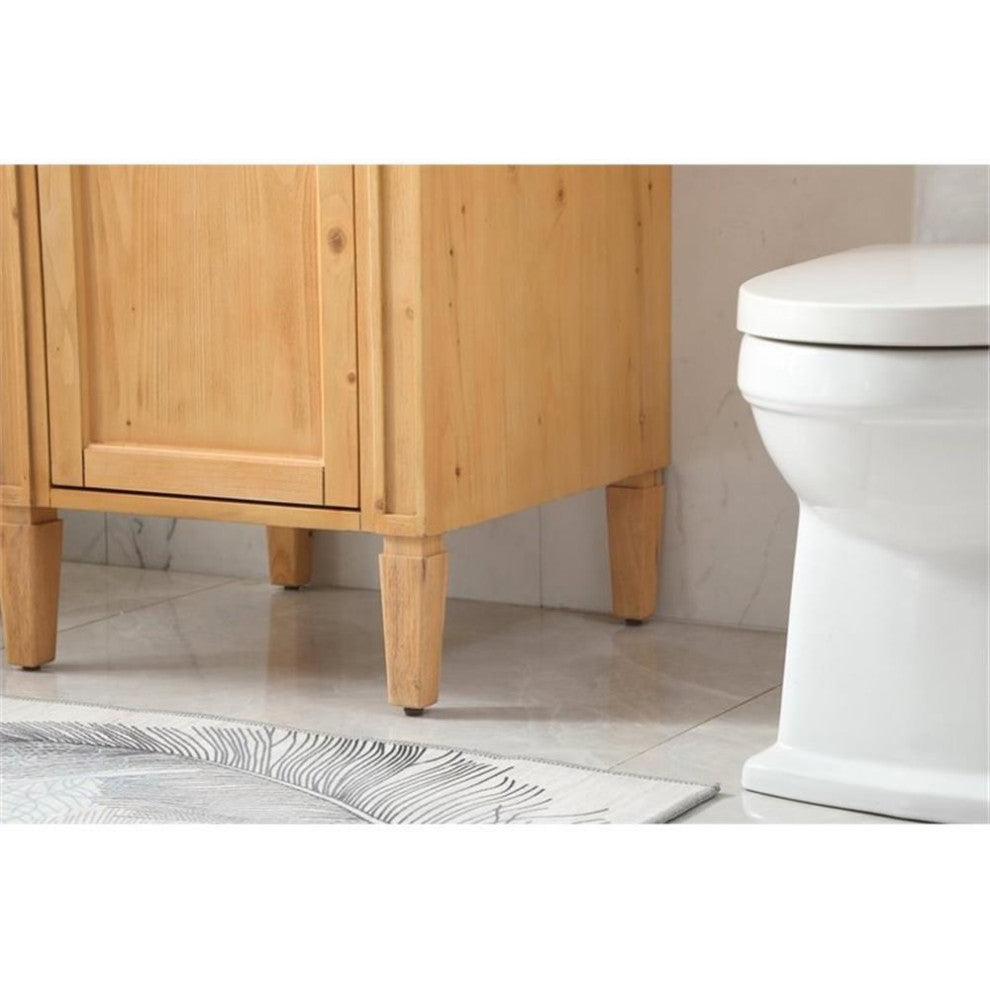 Elegant Decor Park Avenue 21" Aluminum MDF Single Bathroom Vanity - Natural Wood