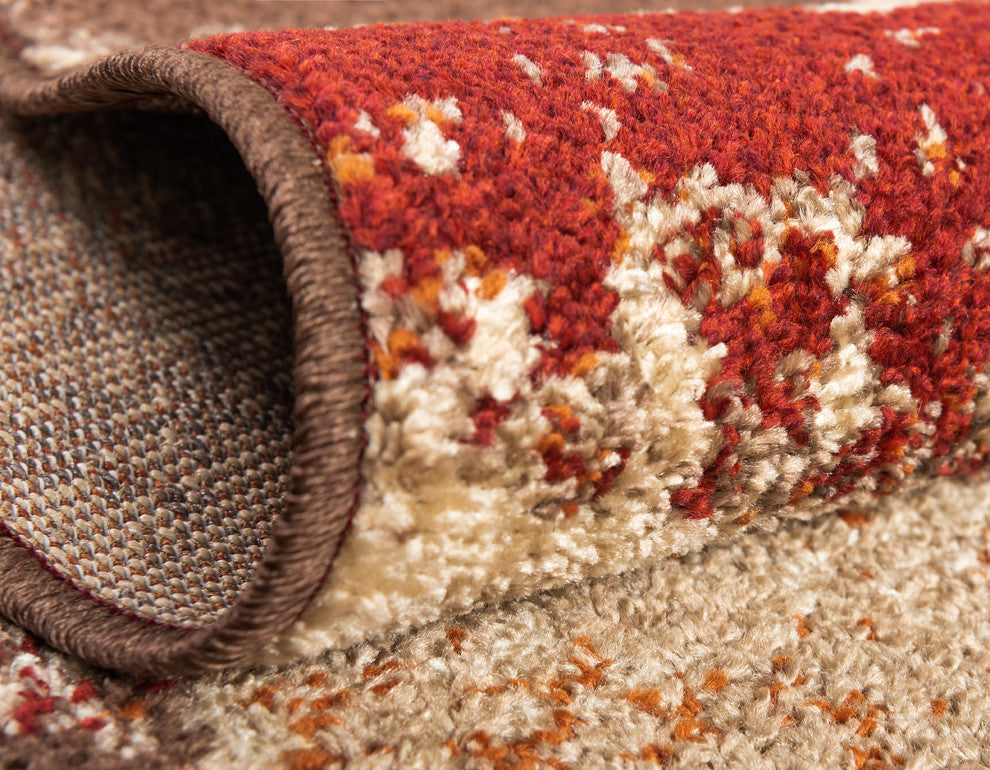 Unique Loom Beige Autumn Maple 2'' 0 x 6'' 0 Runner Rug