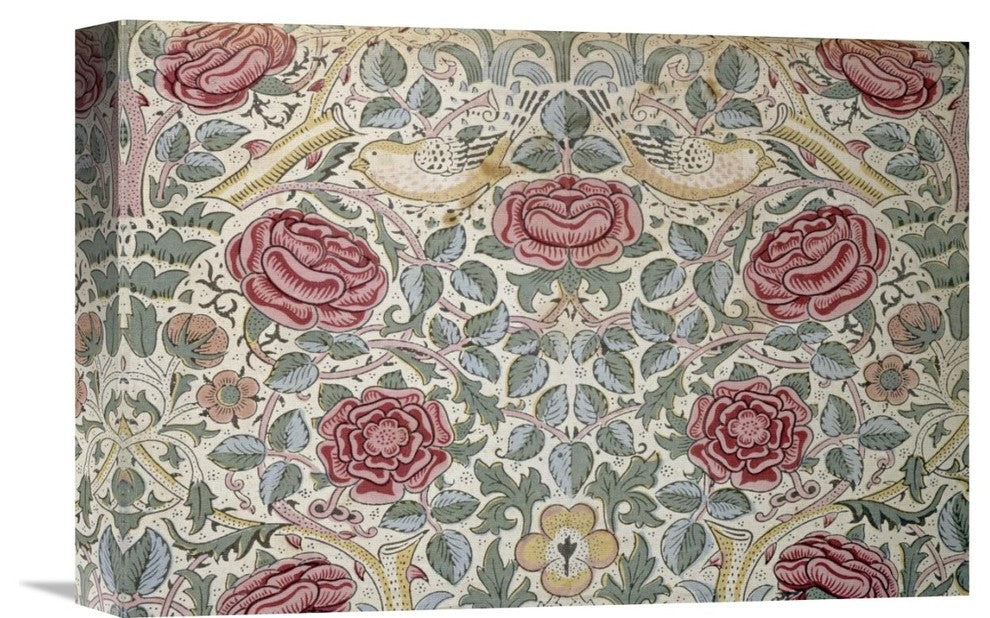 "The Rose Pattern" Stretched Canvas Giclee by William Morris, 16"x11"