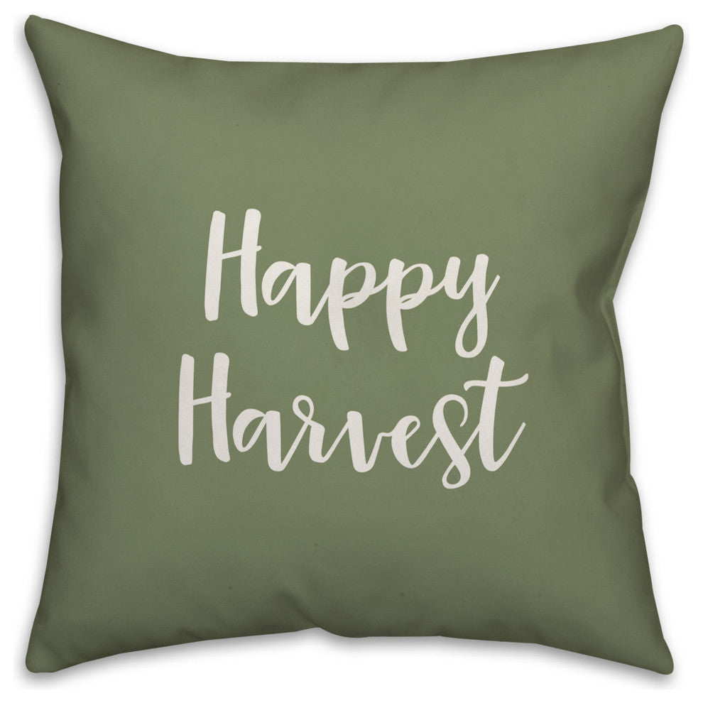 Happy Harvest in Green 18x18 Throw Pillow Cover