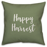 Happy Harvest in Green 18x18 Throw Pillow Cover